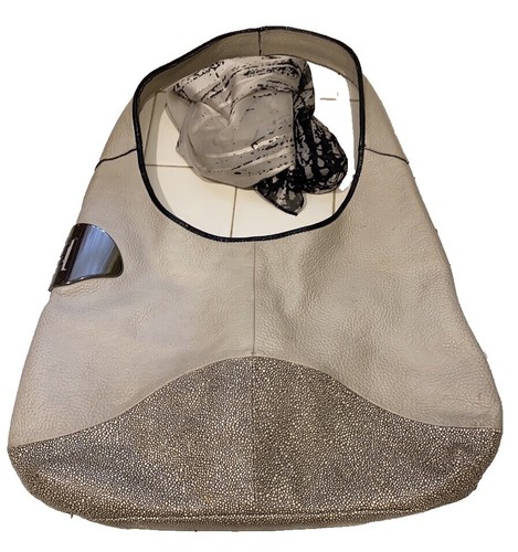 Sac Fourre-tout Halston Heritage En Cuir Grainé Violet Clouté - Neuf Avec étiquette, Format Large