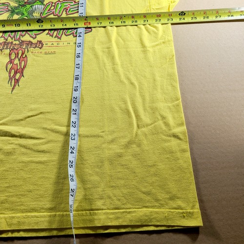 Vintage NitroFish Racing Live Life Full Throttle Yellow Tshirt - READ - Picture 8 of 10