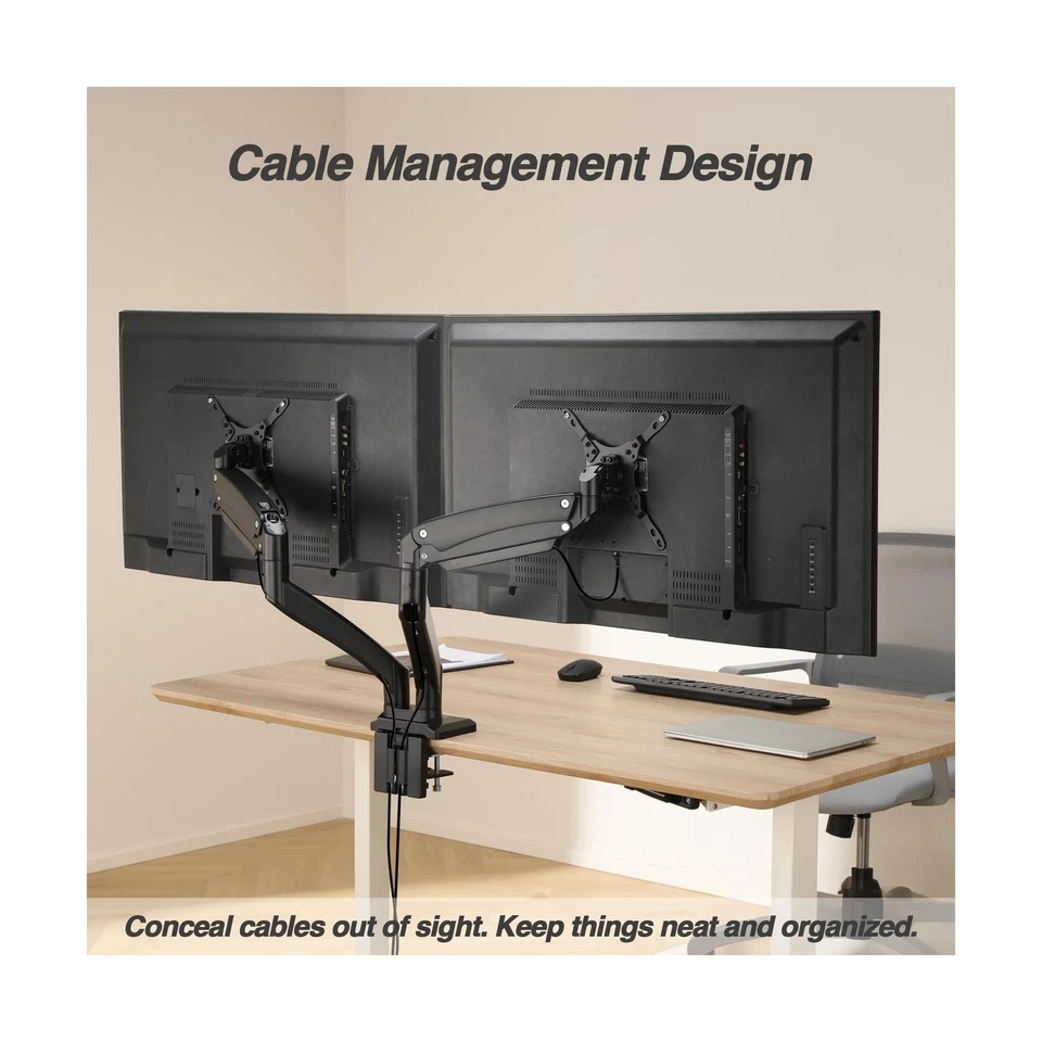 AVLT Dual 13"-43" Monitor Arm Desk Mount fits Two Flat/Curved Monitor Full Mo... - Image 4 of 4