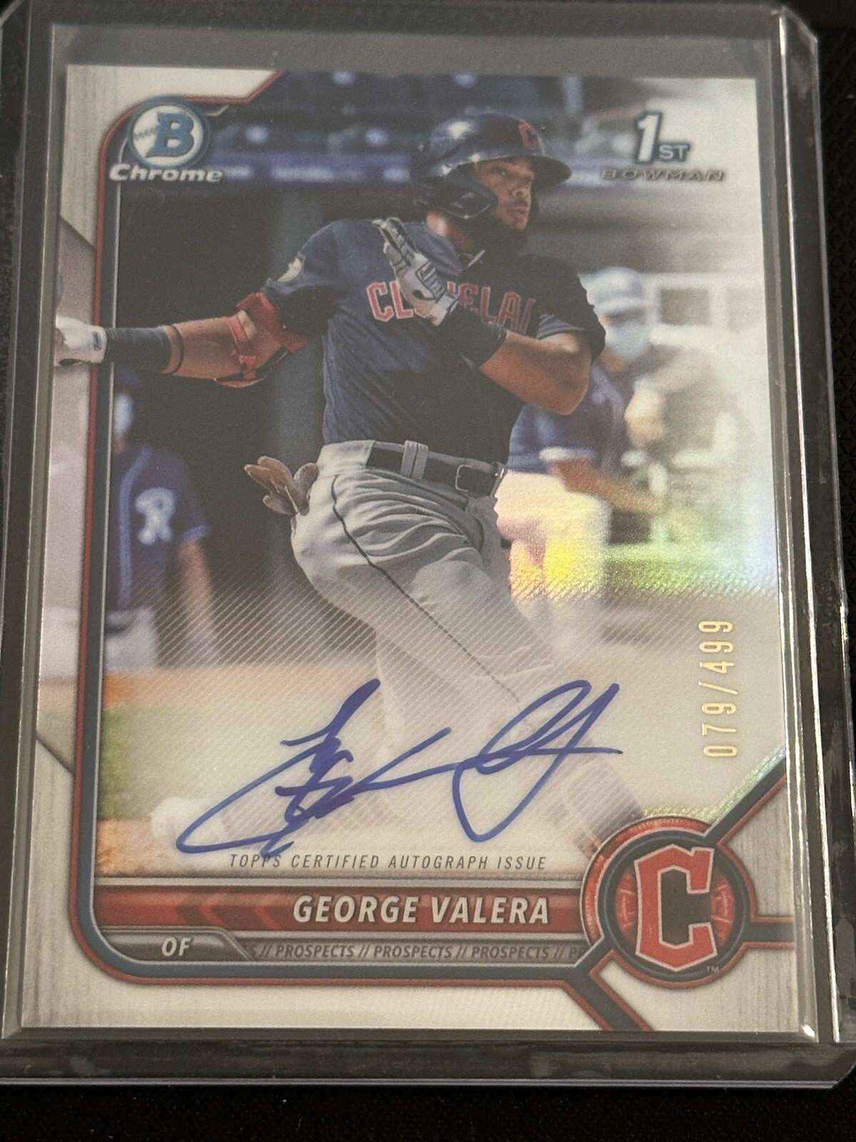 2022 Bowman Chrome 1st George Valera Refractor Auto CPA-GV Guardians # /499