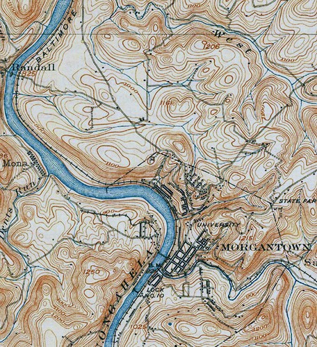 1902 Topo Map of Morgantown West Virginia Quadrangle - Picture 2 of 2