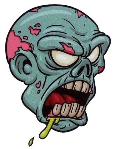 ZOMBIE HEAD WITH HARD HAT STICKER CAR PHONE HELMET LAPTOP DIE CUT #8 LAPTOP  - Picture 1 of 1