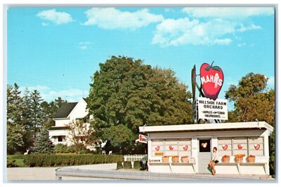 Oak Creek Wisconsin Postcard Mahr's Hillside Farm Orchards c1960 Antique Vintage