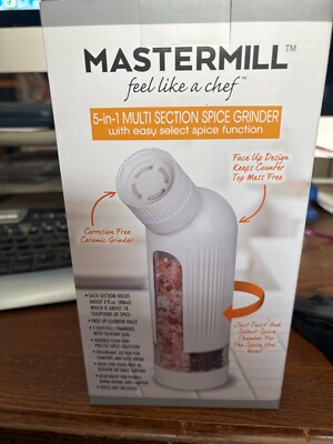 Mastermill 5-in-1 Spice Grinder Dispenser WHITE MultiSection Spice Grinder MP148