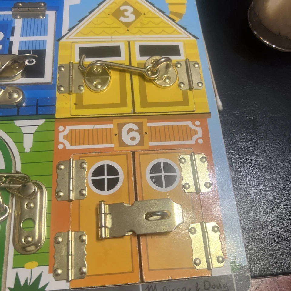 Rompecabezas Melissa & Doug Pestillos Tablero Números Educativos y Animales Cerraduras 3785 Foto 4 de 4