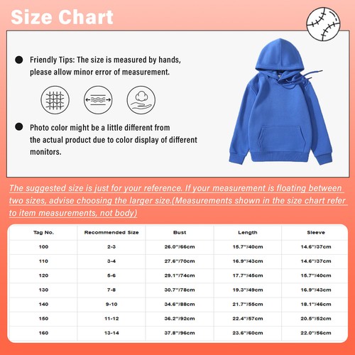 Kids Boys Girls Casual Solid Color Hoodies Sweatshirt Long Sleeve Sweatshirts - Picture 20 of 34