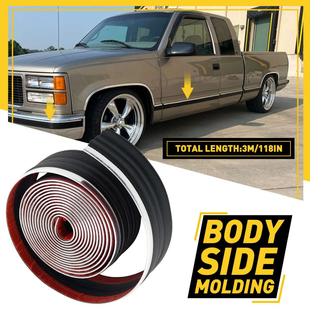 Car Trim Strip Self-Adhesive Automotive Side Body Moulding Decor Trim 2.5x118 in