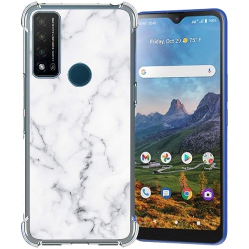 Cover for Cricket Dream 5G / AT&T Radiant Max 5G,Blk White Marble 2 Print, USA