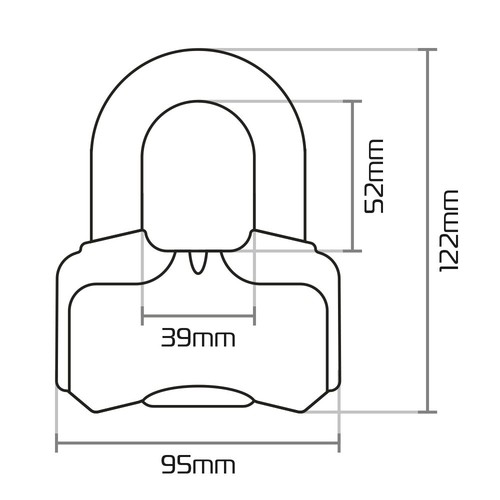Oxford Nemesis 16mm High Security Padlock Ultra Strong Motorcycle Security LK471 - Picture 4 of 4