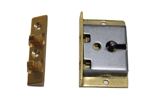 Lock With 2 Keys Half Mortise for Chest Box Lid Drawer and Door - Picture 2 of 7