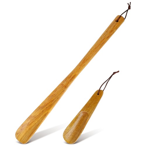 2 Pcs Premium Stable Convenient Wooden Shoe Helpers Shoehorns