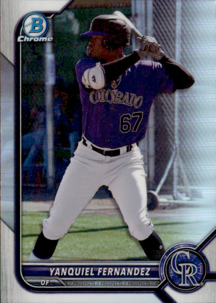 2022 BOWMAN DRAFT CHROME REFRACTOR COLORADO ROCKIES YANQUIEL FERNANDEZ #BDC-146