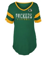 New Era Women's Green Bay Packers Double Stripe T-Shirt
