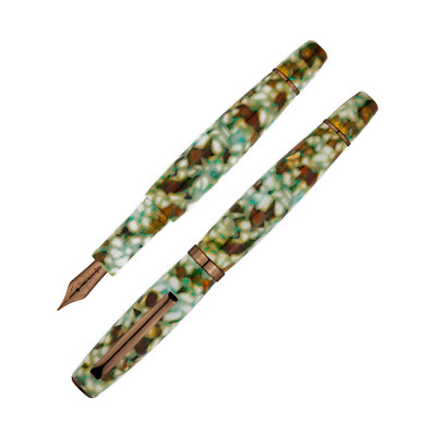 Scribo La Dotta Fountain Pen in Travertino - Broad 14kt Flexible Gold Nib - NEW