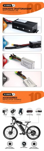 Ebike Sinewave 3 Mode 17A26A30A40A Controller +Color M5 Display 350W-2000W Motor - Picture 24 of 41