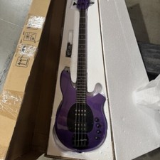 Custom RAY Bass Guitar Bongo 4-strings Purple HH Pickups Rosewood Fretboard