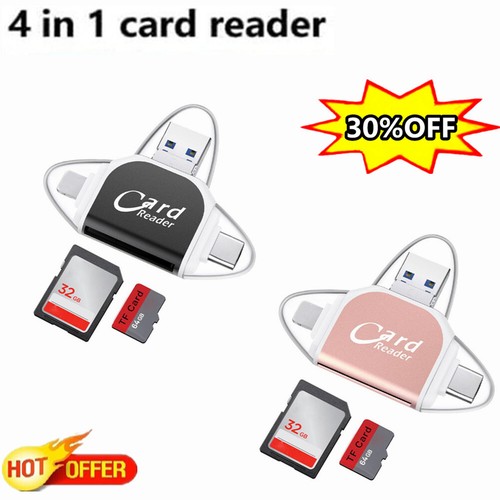 2025 NEW Multi Port 4 in 1 Universal Card Reader, Portable Memory Card Reader N - Photo 4/15
