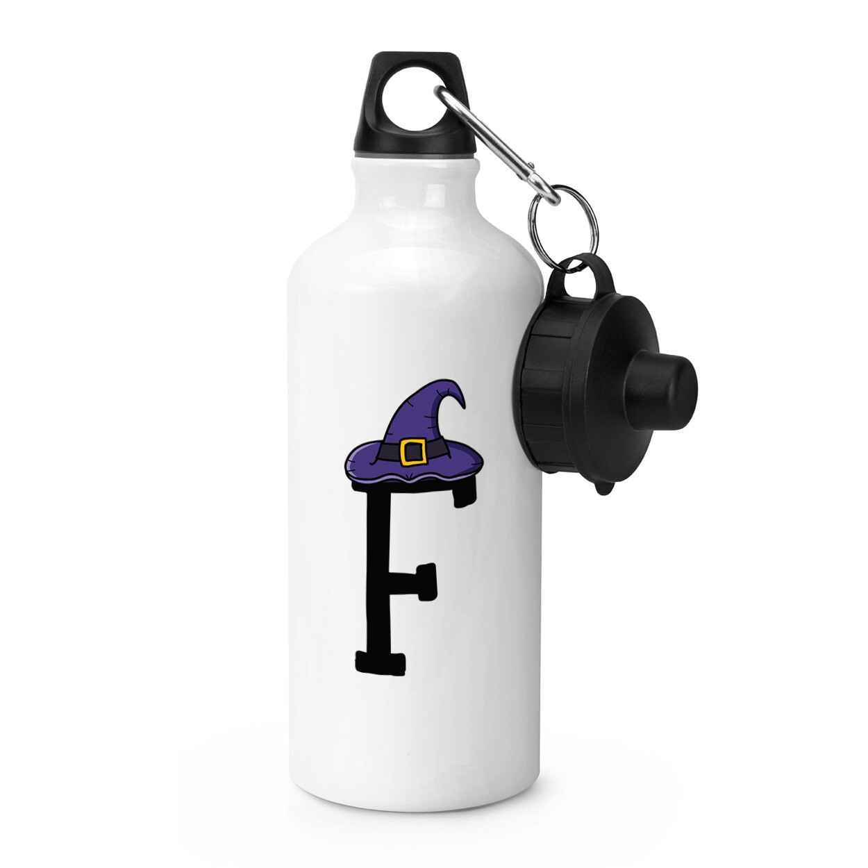 Letter F Witches Wizard Hat Sports Water Bottle Funny Witch Halloween Alphabet
