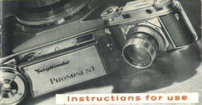 Voigtlander Prominent Instruction Manual 1952