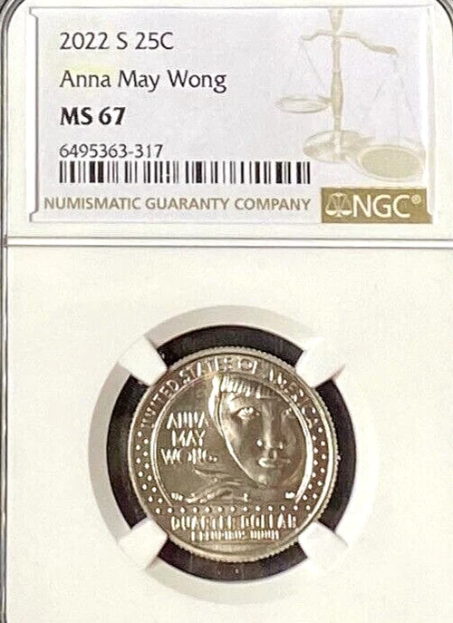 NGC MS-67!  2022-S ANNA MAY WONG QUARTER - Image 3 of 3