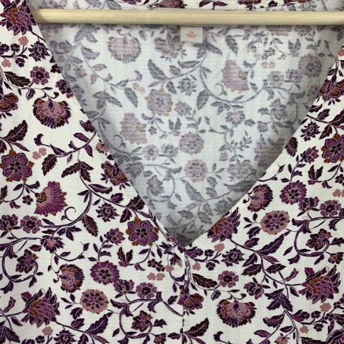 Knox Rose Dress Cottagecore Womens Floral Sz X2 Flutted Purple Rayon V-Neck Boho - Picture 7 of 19