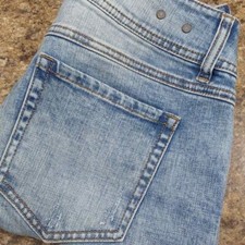 CAbi Cinch Skinny distressed Denim Blue Jeans Size 4
