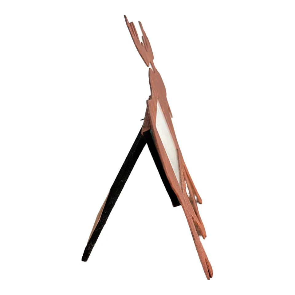 Rust Metal Moose Elk Shape Picture Frame Holds 2X3 Photo Rustic Cabin 7.5"X9" - Изображение 2 из 4