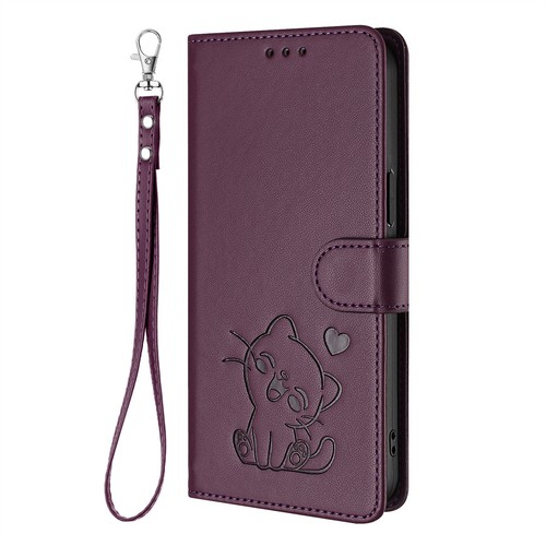 For Oppo A5 A60 A58 A78 A38 A17 Heart Cat Embossed Wallet Case Phone Case Cover - Picture 18 of 22