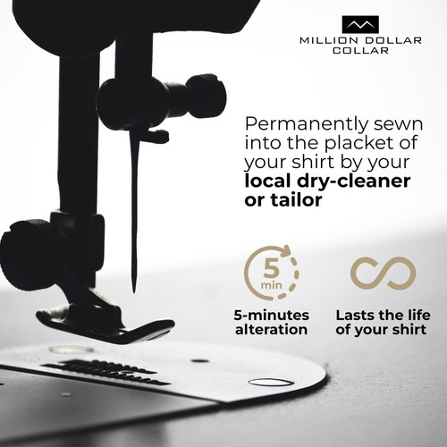 10 - Million Dollar Collar || Sewn In Dress Shirt Placket Stays || Look Like a - Picture 5 of 8