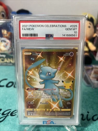 Pokemon TCG Celebrations Mew Gold Full Art Holo Card 25/25 PSA 10 Secret Rare
