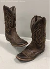 Ariat Women's Brown Leather Star Inlay Western Square Toe Boots Size 8B
