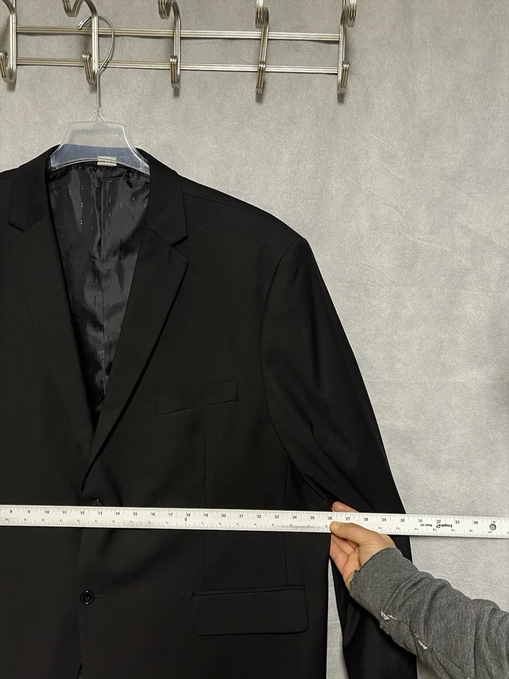 Angelo Rossi Suit Men 52R Black Performance Stretch Academia 48x31 Pants Luxury - Image 3 of 4