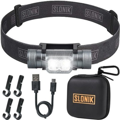 SLONIK Rechargeable Headlamp for Adults - 1000 1000 Lumens Gen 3, Black 