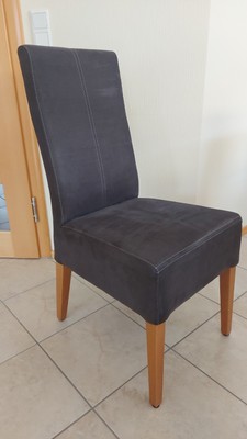 Esszimmerstühle Hochlehner, 4 Stück, Mikrofaser anthrazit