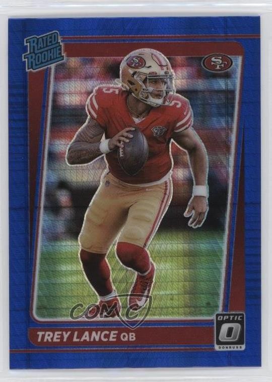 2021 Panini Donruss Optic Rated Rookie Blue Hyper Prizm Trey Lance #203 0vi7