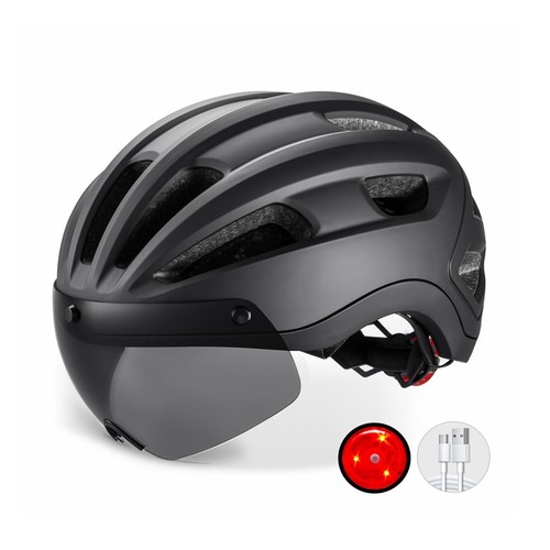 BATFOX By ROCKBROSBike Helmet for Adults Youth,w/Rechargeable LED Safety Rear