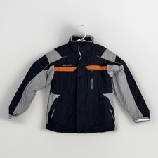 Columbia Youth Large 10/12 Full Zip Jacket Black Gray Snow Flaw Missing Hood