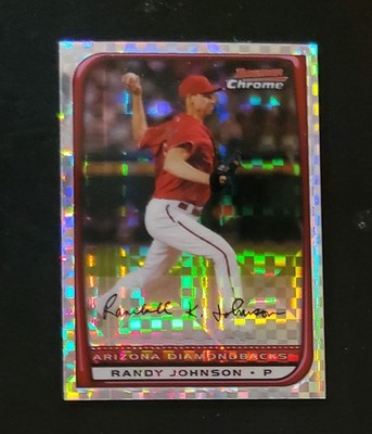 2008 Bowman Chrome Xfractor #175 Randy Johnson /250 Diamondbacks HOF