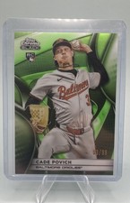 2025 Topps Chrome Black - Cade Povich #21 Green Refractor /99 (RC)