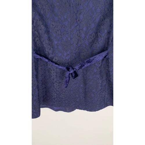 Susan Bristol Vintage Floral Button Up Vest Womens Large Navy Blue Pink Velvet - Picture 9 of 9