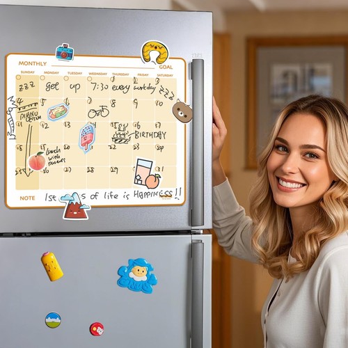 Tracker - Magnetic Fridge Calendar Whiteboard - Monthly Refrigerator Planner ... - Picture 2 of 8