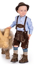 Produktbild von Isar-Trachten Kinderlederhose Kurz Mit Gürtel - Ziegenvelour Lederhose Für Jungen & Mädchen