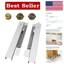 Invisible 16" Drawer Slides with Soft Close - Bottom Support & Full Extension