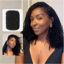 QVR Afro Kinky Bulk Human Hair 12" for Dreadlocks  Braids - 50g Natural Black