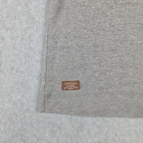 Lauren Ralph Lauren Shirt Womens Size Medium Gray Long Sleeve Elbow Patches - Picture 7 of 13
