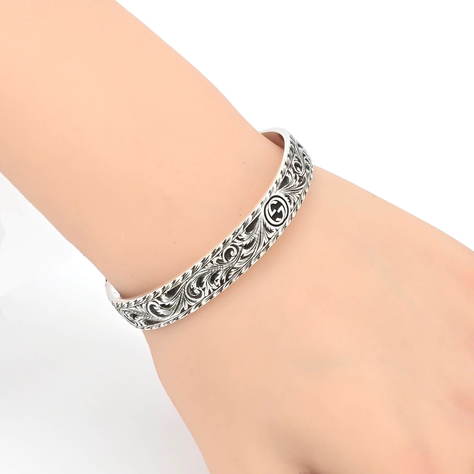 GUCCI Interlocking G Cat Head Bangle Bracelet 6.5… - image 10