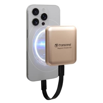 Transcend Portable SSD 2TB MagSafe High-Speed USB 20Gbps 4K Gold TS2TESD420G