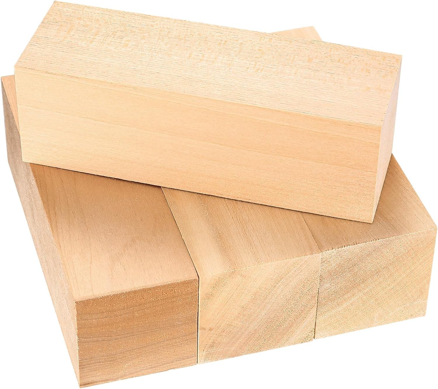 4 Pcs Basswood Carving Blocks, Large Wooden Blocks for Craft, Unfinished Wood B