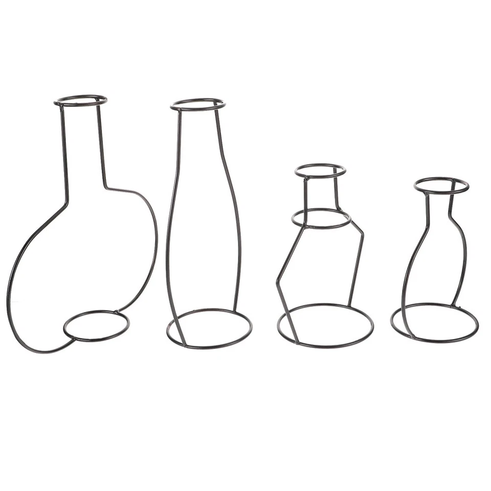 4 stücke Blumenvasen mit Eisenkunst Rahmenrahmen Flasche Home Anordnung - Bild 3 von 4
