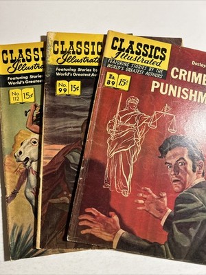 LOT of 3 CLASSICS ILLUSTRATED #89 #99 #112 Comic Books 1966+